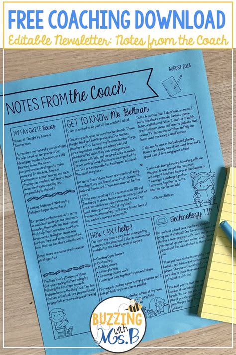 Instructional Coach Newsletter Template